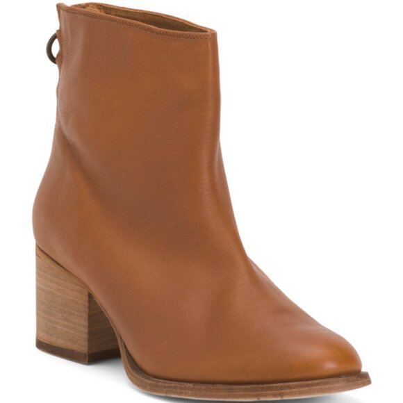 NEW BEEK Made In Mexico Leather Pheasant Booties in Cognac for women 1125 13m8 - Picture 4 of 7